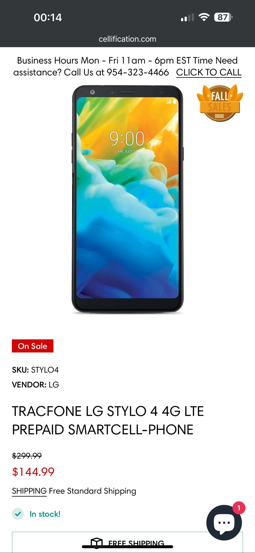 Tracfone LG Stylo 4 4G LTE Prepaid Smartphone