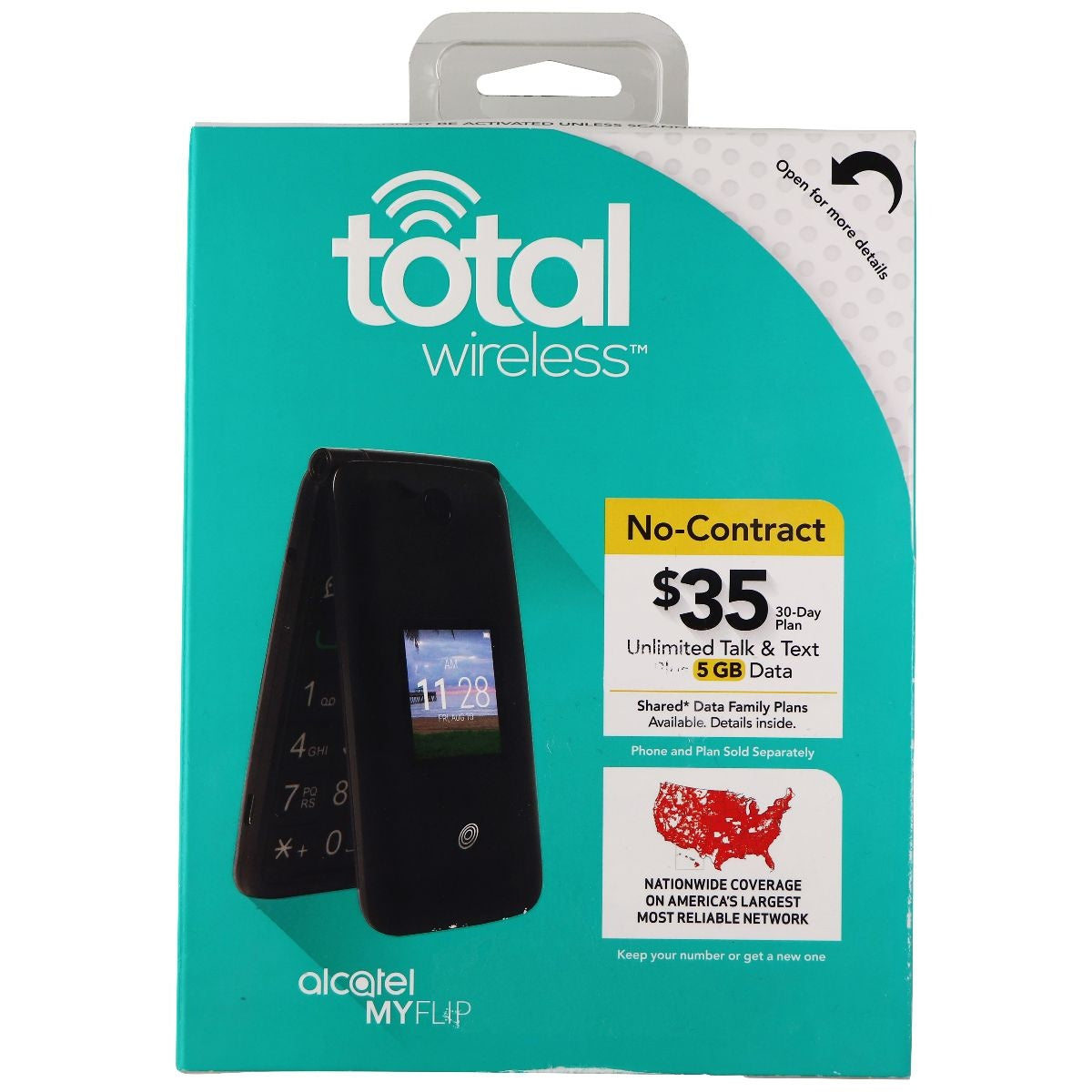 Tracfone Prepaid Alcatel 4GB MyFlip Cellphone - Gray (A405DL)