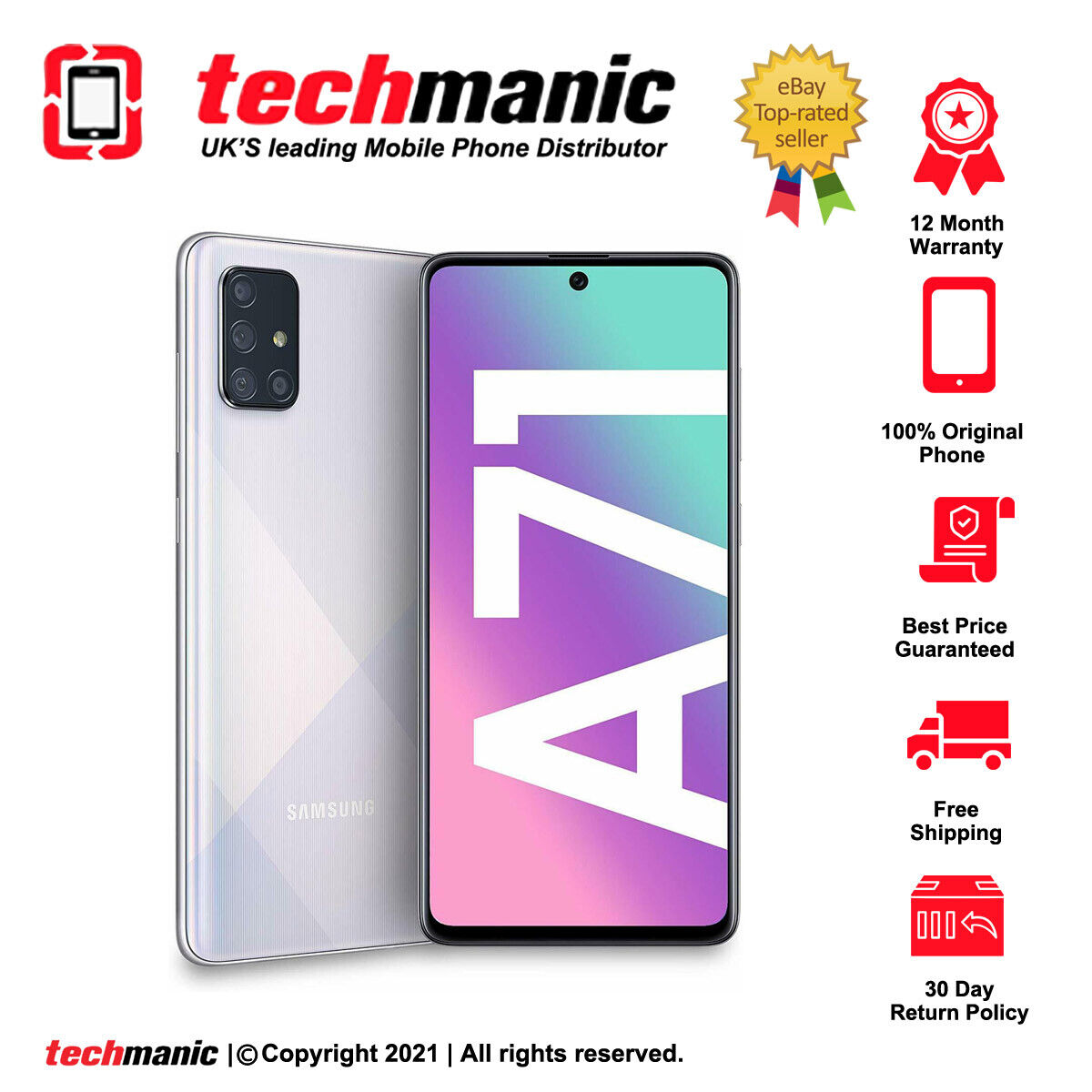 Samsung Galaxy A71 SM-A715F Dual-SIM 128GB Smartphone Unlocked