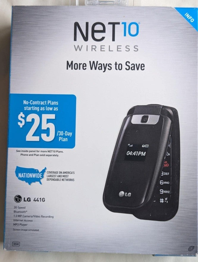 LG 441G Cellular Phone - 256 MB - Black - Net10 - GSM