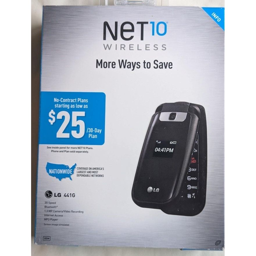 LG 441G Cellular Phone - 256 MB - Black - Net10 - GSM