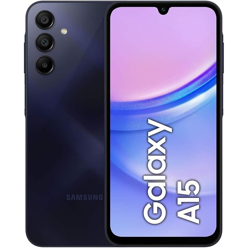 Samsung Galaxy A15 4G LTE (128GB + 6GB) Unlocked (T-Mobile Mint Tello & Global) SM-A156M/DSN Dual Sim Warranty Latin America 6.5" 50MP Triple + (15W Wall USB) (Blue Black)