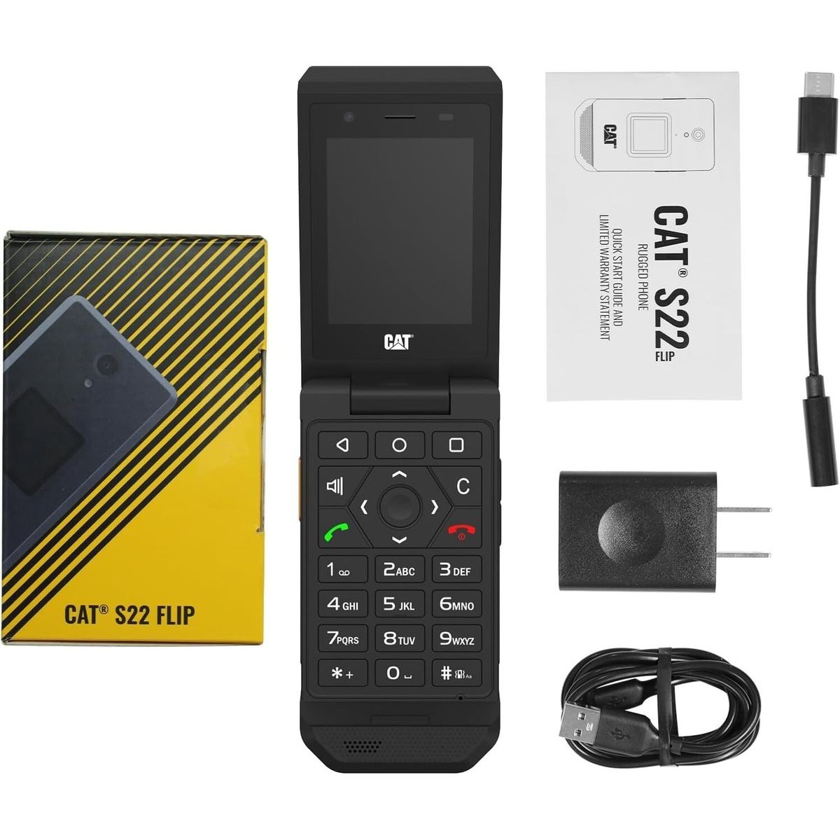 NEW Cat S22 Flip – Black – 16GB – Factory Unlocked – Compatible