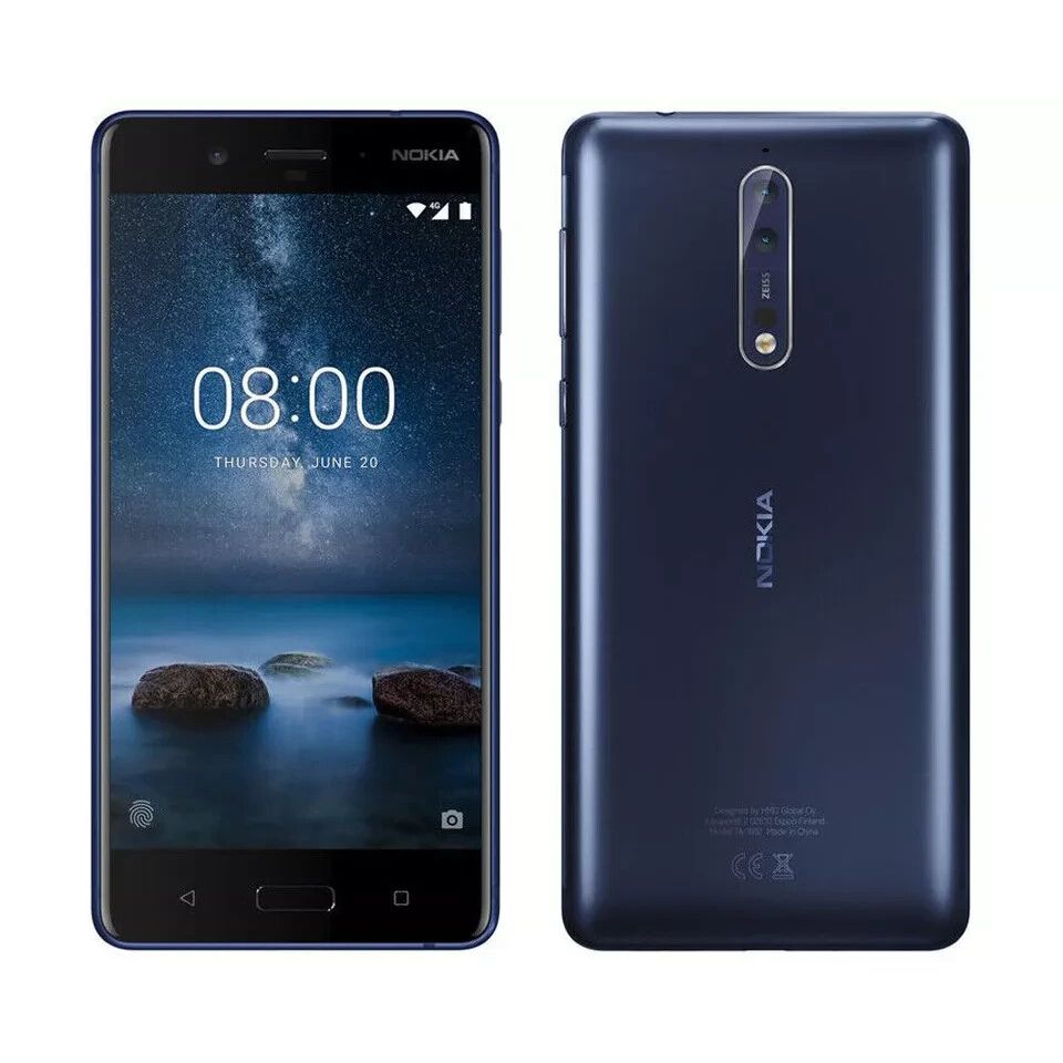 Nokia 8 TA-1004 64GB/4GB Dual SIM Polished Blue - Factory Unlocked