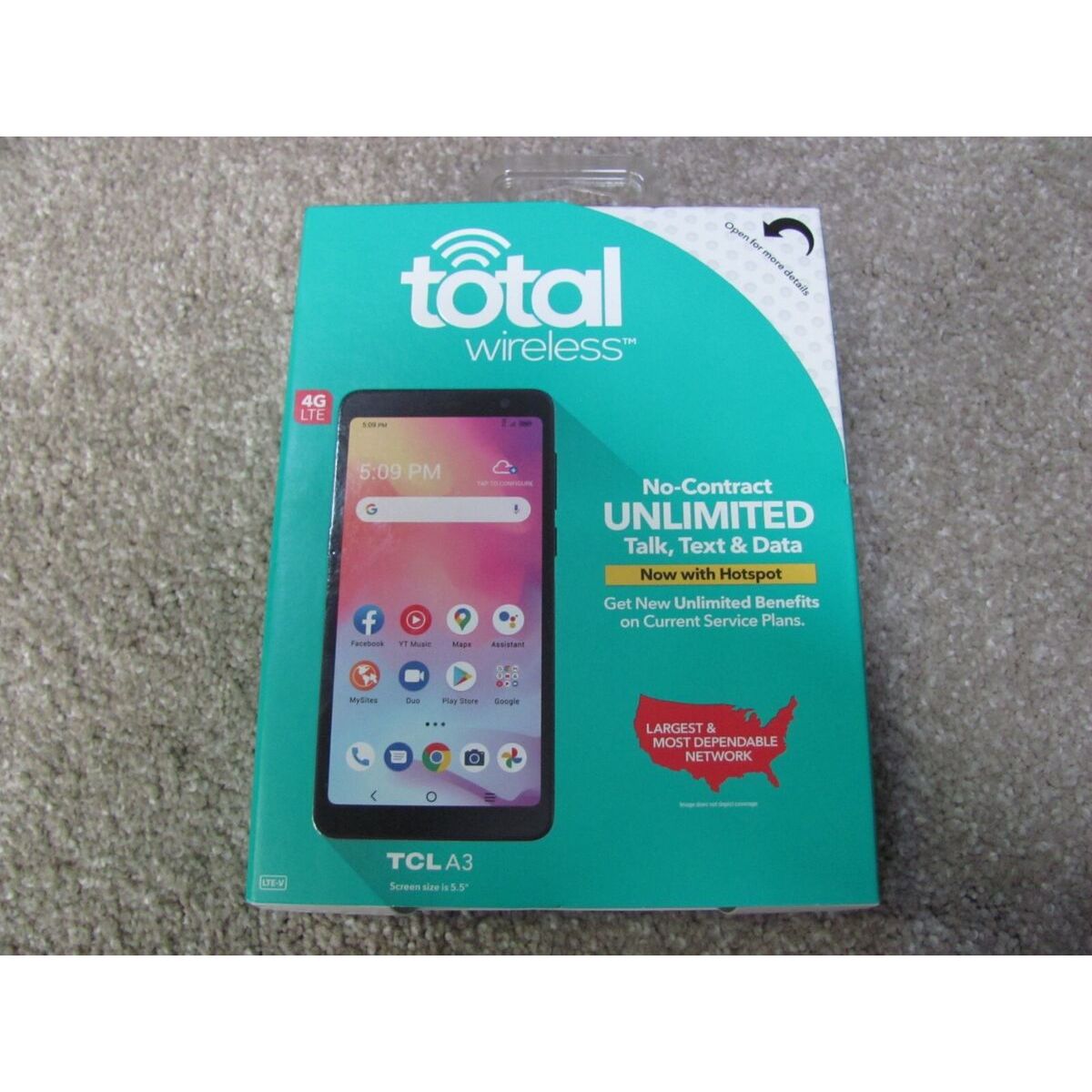 Total Wireless Alcatel TCL LX Prepaid Smartphone  Black