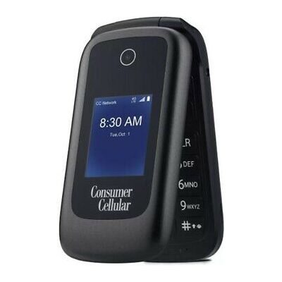 Consumer Cellular Postpaid Link Flip Phone (512MB) - Black