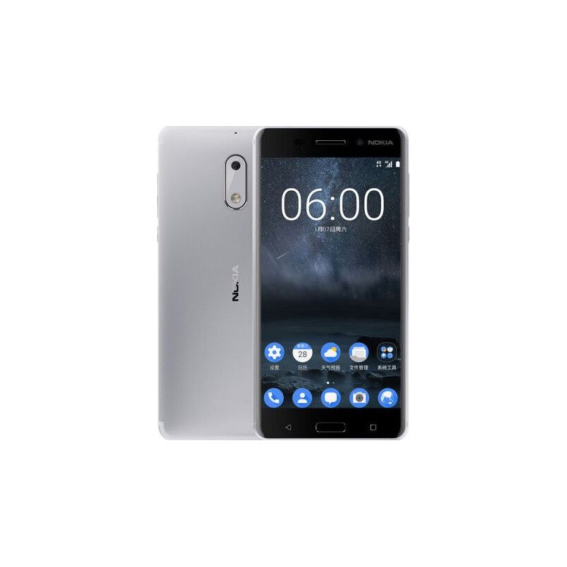 Nokia 6 - Dual-SIM - 64 GB - Silver - Unlocked - GSM